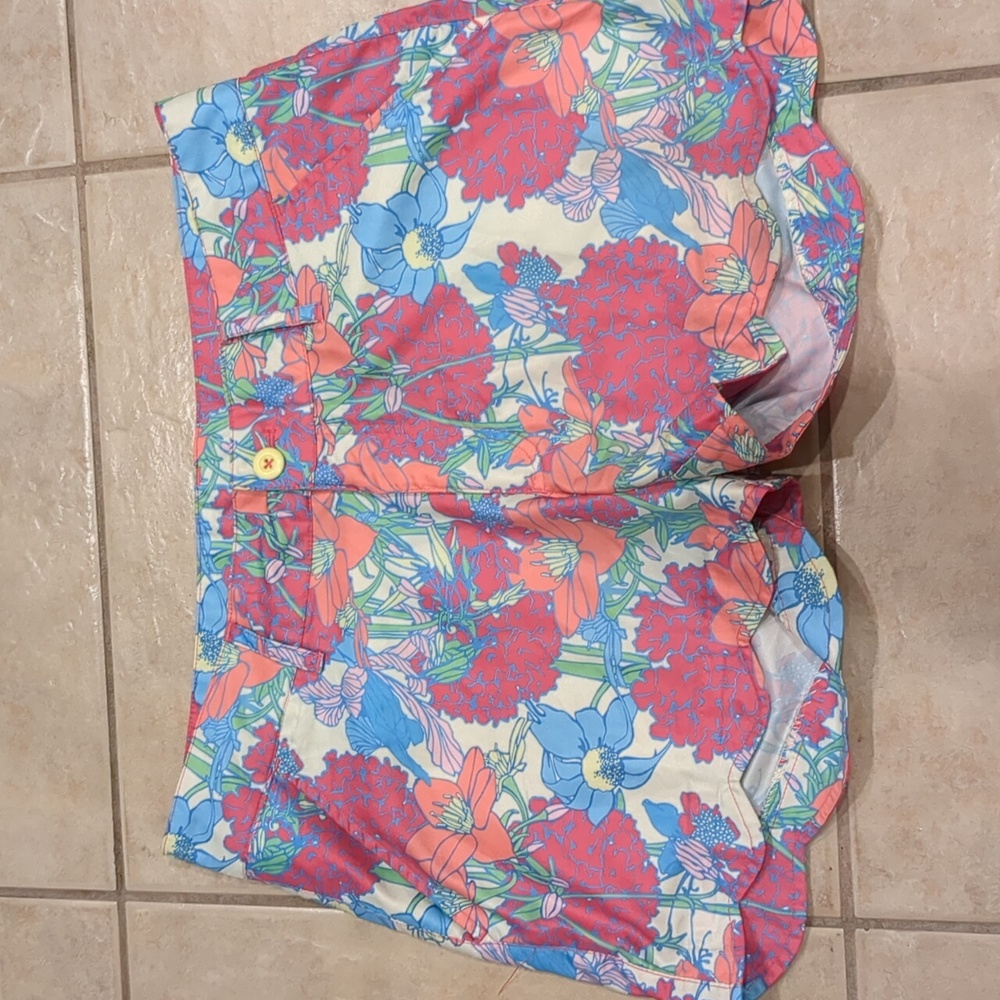 Birdies and Bows Floral Athletic Golf Shorts Size 6